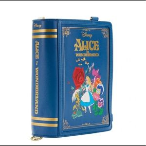 Alice in Wonderland Book  Wallet + Convertible Double Strap Shoulder Bag Purse
